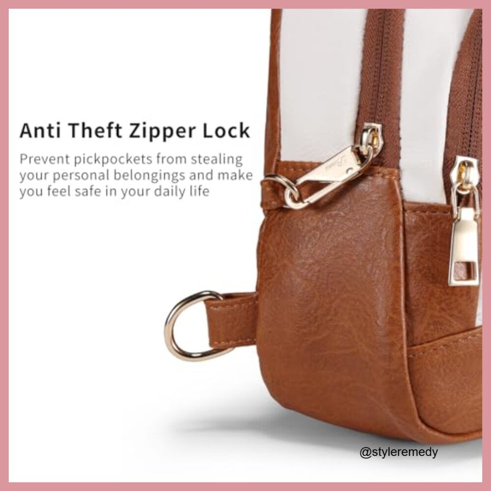 Anti-Theft Crossbody Bag with RFID Blocking Vegan Leather - Picture 4 of 7